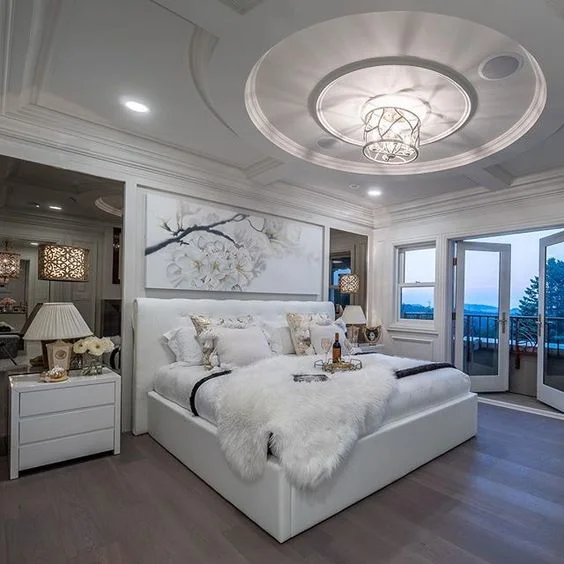 Luxury white bedroom deals